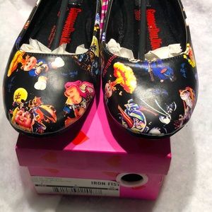 Iron Fist - Black Garbage Pail Kids Flats.  Women’s US -6